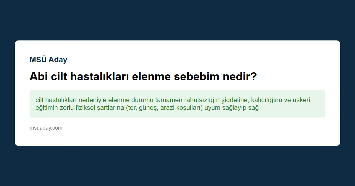 Cinsel sorunlar MSÜ'ye kabul engeline yol açar mı?