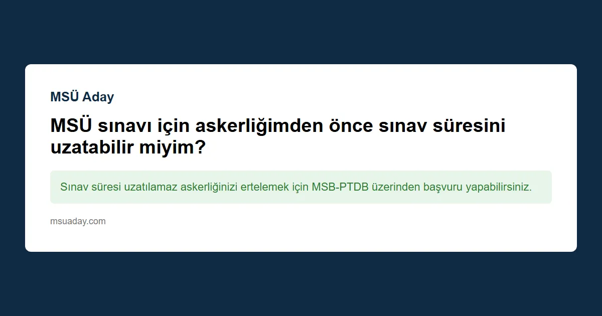 MSÜ sınavı için boyun düzleşmesi derecesi var mı?
