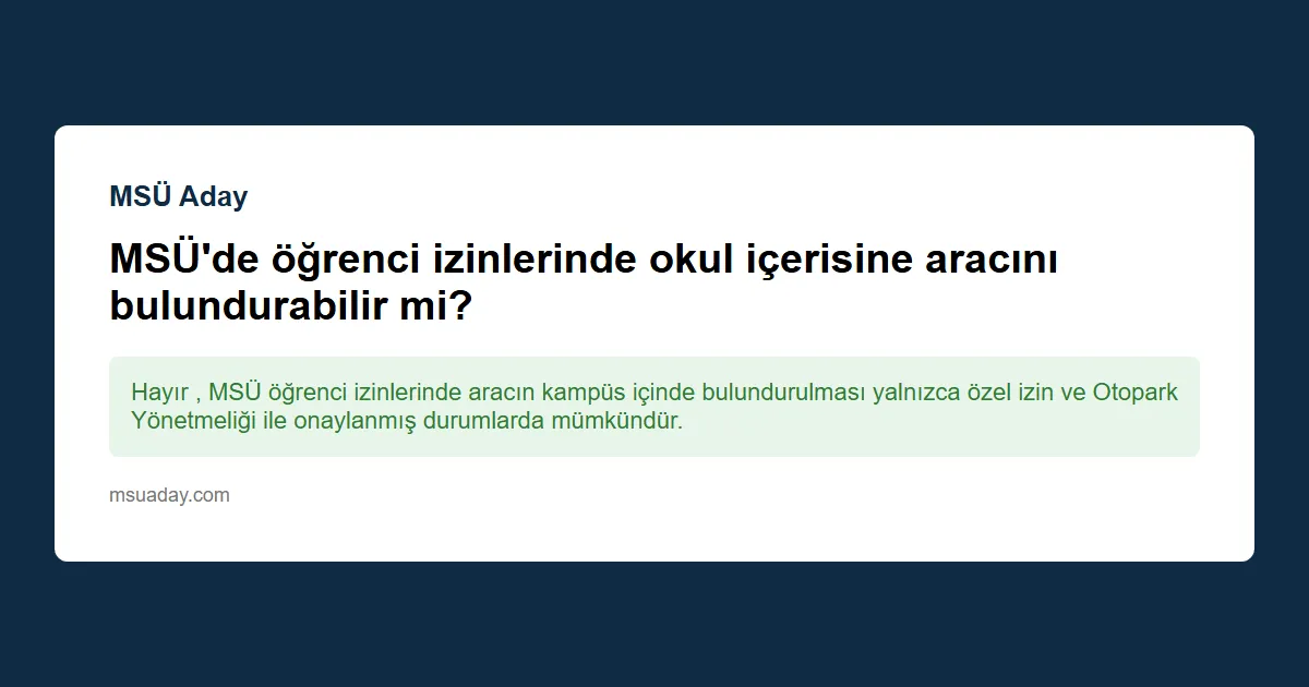 MSÜ'de okul içi ehliyet alımı nasıl kolaylaştırılıyor?